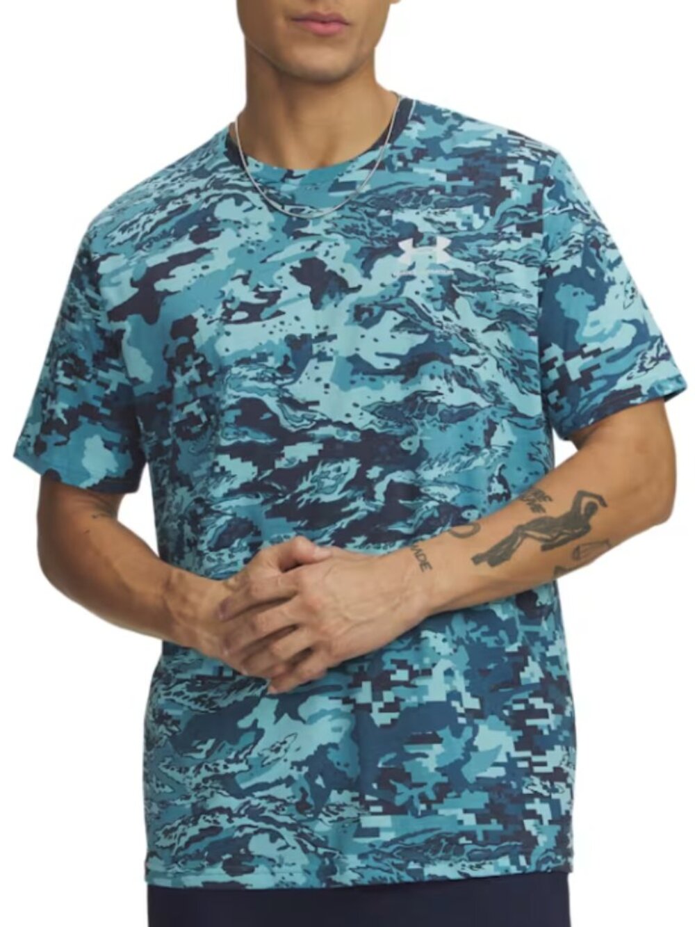 Under Armour Men's T shirt 4XLT Loose fit ABC Camo Wham Blue NWT